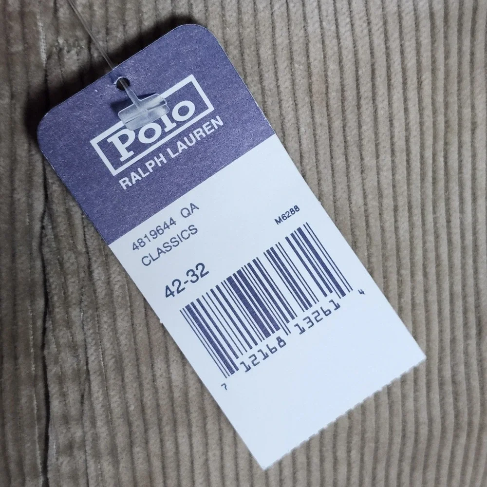 Polo Ralph Lauren Gordon‎ Corduroy Pants Mens 42x32 Beige Pleated  Classic